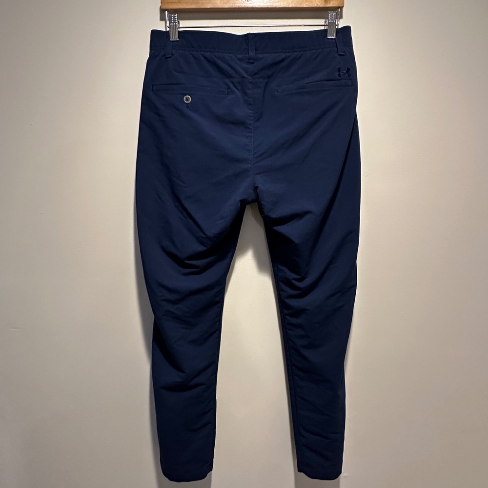 Under Armour Golf Pants Mens‎ 34x29 Navy Blue Tapered Leg Performance Chino - Picture 8 of 9